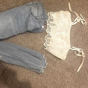 White Lace Crop Top